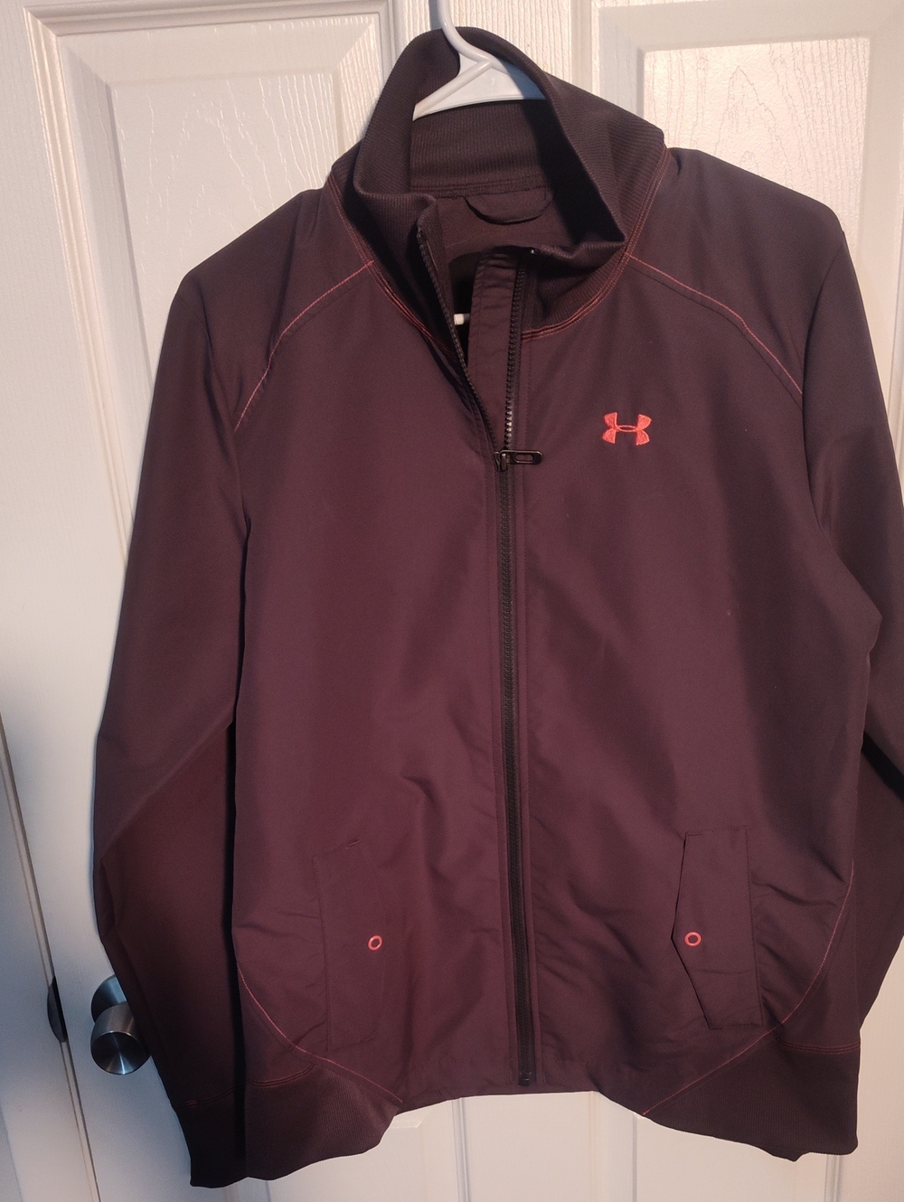 Under Armour Brown Softshell Jacket with Coral Logo